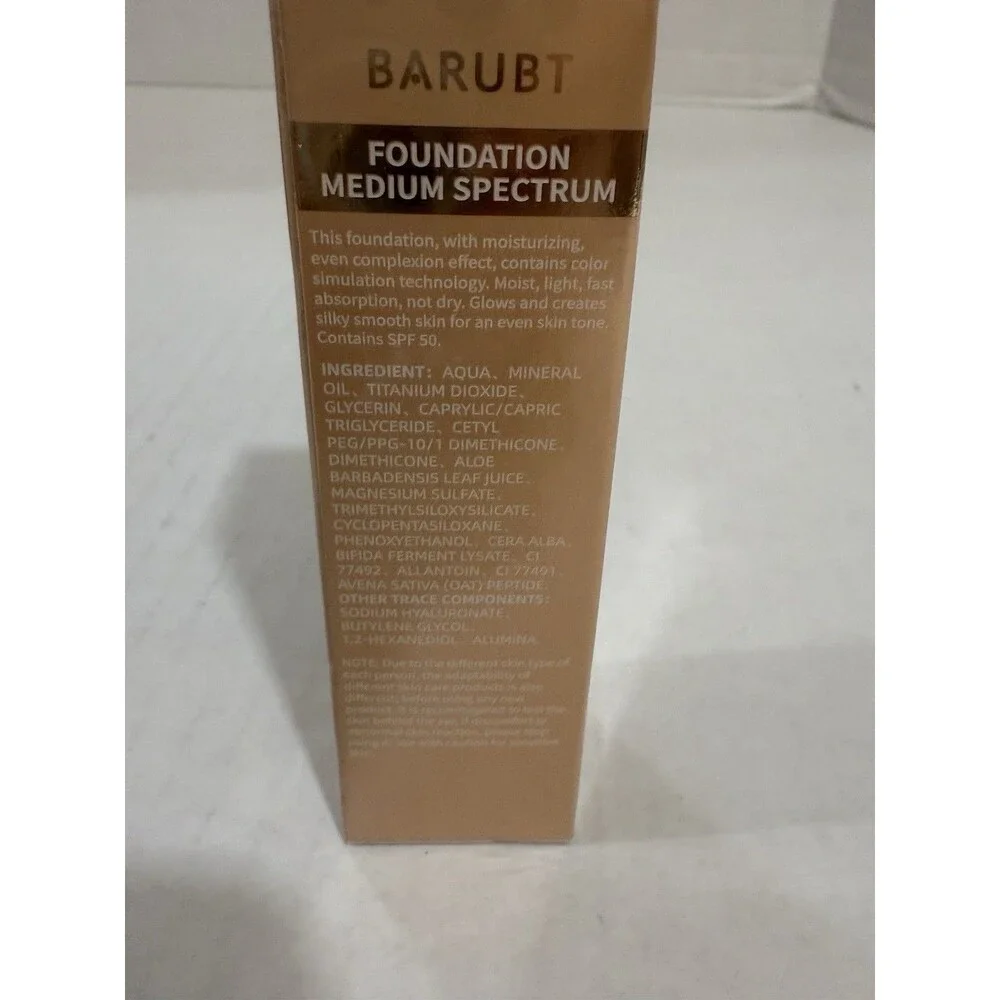 Barubt Foundation‎ Medium Spectrum Sunscreen Serum~40g/1.4FLOZ~SPF 50 New NIB